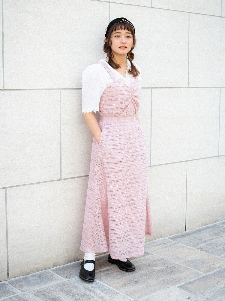 喜び重ねるキャミソールワンピース クロシェニット Lebecca Boutique レベッカブティック のワンピース Lebecca Boutique レベッカ ブティック