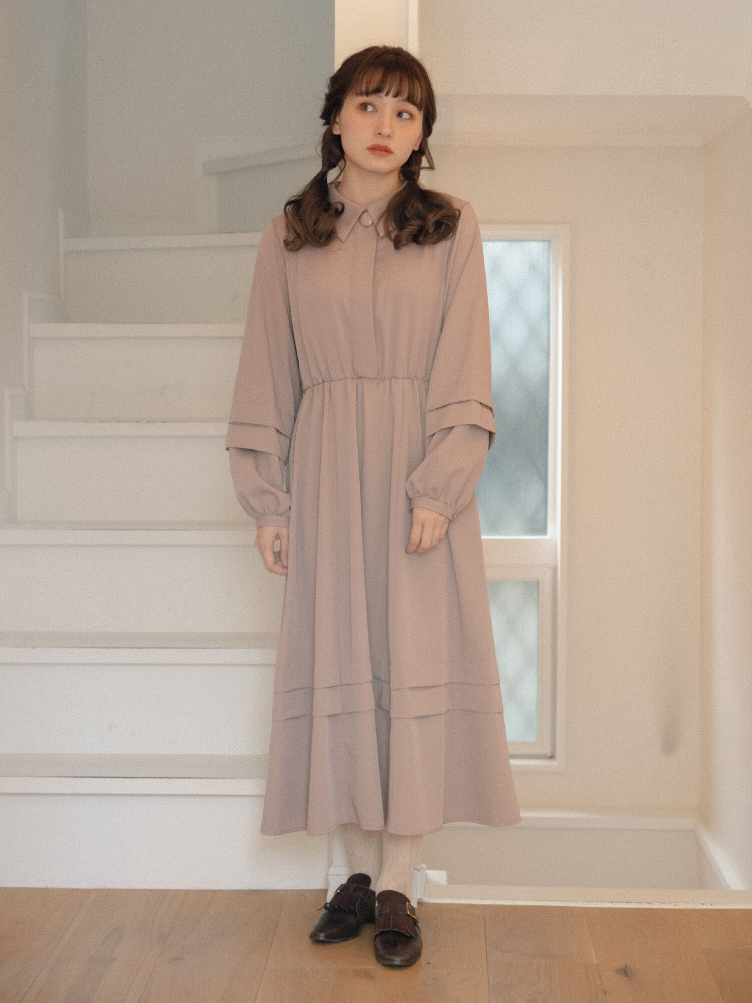 LEBECCA boutique】新品 女性としてのバルーンスリーブワンピース